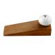 White Crackle Ceramic Wooden Door Stopper
