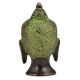 Brass Buddha Head Statue With Eyes Closed Green Patina Finish