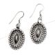 Oval 92.5 Sterling silver Dangle Earrings Heavy Filigree Drop Earrings
