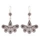 Six Petal Floral 92.5 Sterling Silver Earrings Engraved Design Earring For Women