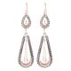 Long Tear Drop 92.5 Sterling Silver Earrings  With Tribal Engraved Pearl Shape Stud