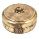 Round Brass Tiffin Box Engraved With Delicate Design With Handle And Latch