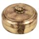 Traditional Round Tiffin Box Diamond leafy Design Engraved Lid And Latch