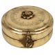 Traditional Motifs Engraved Round brass Tiffin Box With Latch