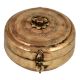 Round Brass Tiffin Box Tribal Design On lid with Handle And lid
