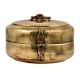 Round Tiffin Box Golden Color Cross Design With Handle and Latch