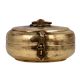 Hand Engraved Brass Round Brass Tiffin Box With Handle And Latch