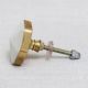 White Hexagon Stone Cabinet Brass Knobs 