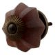 Dark Amber Frosted Melon Glass Dresser Knobs
