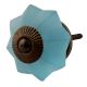 Turquoise Frosted Melon Glass Cabinet Knobs