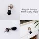 Black Octagon Teardrop Glass Pull Cabinet Knob