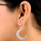 92.5 Sterling Silver Earrings  Crescent Moon  Filigree Dangle earring
