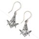 G Letter 92.5 Sterling silver Earrings Engraved Tribal Design Earrings