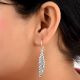Long Indian leaf 92.5 Sterling silver Earrings For Daily Office Wear