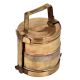 Brass Tiffin Box With Two Containers And Metal Frame