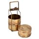 Three Tier Brass Tiffin Box With Long Metal Frame