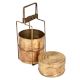 Golden Brass Three Tier Tiffin Box For Home Decoration With Lock