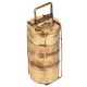 Four Compartment Brass Tiffin Box With A metal Frame And a Lock