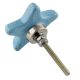 Turquoise Star Crackle Ceramic Knob