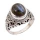 Labradorite Gemstone 92.5 Sterling Silver Antique Handmade Male Female Boho Ring