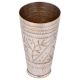 Brass Lassi Glass Cup Layers Of Dotted Border and Leaves Geometric Design