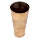 Geometric Dotted Design Brass Lassi Glass Cup  With Engraved leaves