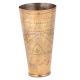 Geometric Dotted Design Brass Lassi Glass Cup  With Engraved leaves
