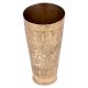 Carved Fruits And Leaved Brass Lassi Glass Cup