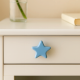 Solid Turquoise Star Ceramic Cabinet Knob