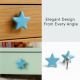Solid Turquoise Star Ceramic Cabinet Knob