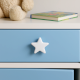 Solid White Star Ceramic Cabinet Knob
