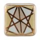 White And Golden Square Ceramic Floral Cabinet  Knobs