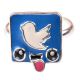 92.5 Sterling Silver Ring With Blue Bird Blue Background Kids Jewelry (Pair)
