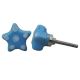 Turquoise Star White Polka Ceramic Wardrobe Knob