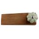 Washed Green Crackle Ceramic Melon Wooden Door Stopper