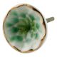 Sea Green Cut Ceramic Cabinet Knob in Silver Fitting