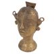 Brass Tribal Lady Head Statue With Jewellery And Stylish Bun