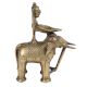Brass Lady On Elephant Holding A Diya