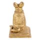 Brass Golden Rat Statue Sitting Holding Fruit