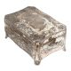 Silver Metal Storage Box Floral Design Jewelry Box