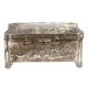 Silver Metal Storage Box Floral Design Jewelry Box