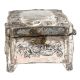 Silver Metal Storage Box Floral Design Jewelry Box