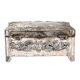 Silver Metal Storage Box Floral Design Jewelry Box
