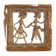 Brass Dhokra Art Hanging Of A Couple Holding A Weapon