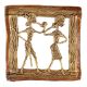 Brass Dhokra Wall Hanging Of Dancing Couple Figurines In Square Frame
