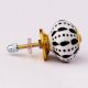 White & Black Ceramic Floral Knob