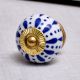 White & Blue Ceramic Floral Knob