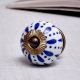 White & Blue Ceramic Floral Knob