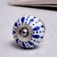 White & Blue Ceramic Floral Knob