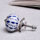 White & Blue Ceramic Floral Knob